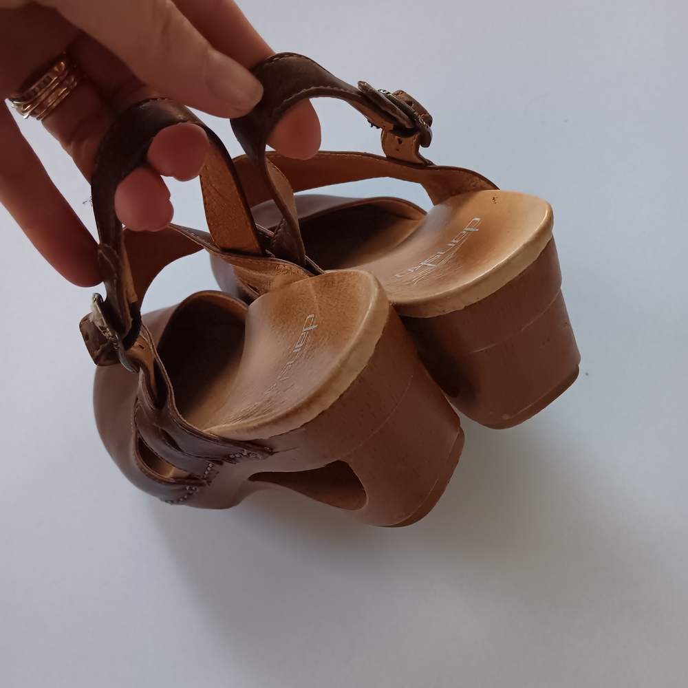 Dansko Taci Mary Jane Brown Leather Wooden Clogs Size 37 | 6.5 - 7 - Picture 5 of 7